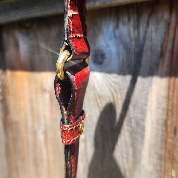 Aigner Red Croc Embossed Leather Crossbody Purse - Picture 8 of 16